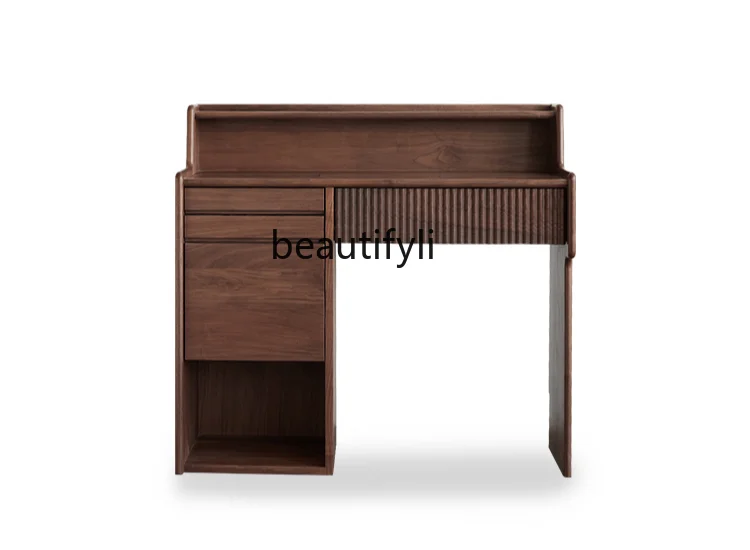 

Piano Dressing Table Modern Minimalist Bedroom Makeup Table Storage Nordic Retro Black Walnut Table Dresser