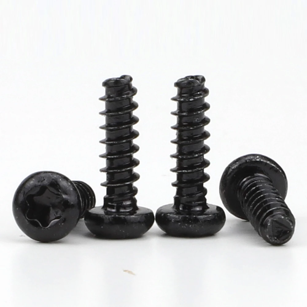Torx Round Head Self-tapping Flat Tail Screw Black Stainless Steel M2 M2.3 M2.6 M3 M3.5 M4 Six-Lobe Star Head Tapping Screw