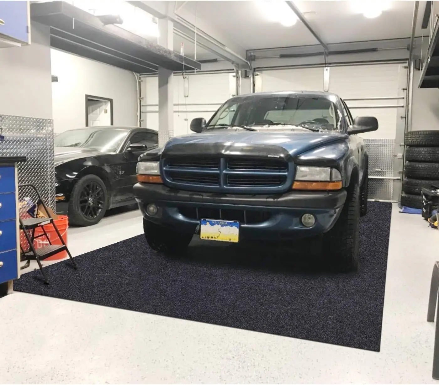 

Коврик для гаража, впитывающий масло, для гольф-каров и мотоциклов, защищает пол, противоскользящий, многоразовый, моющийся, 7'6" x 17"