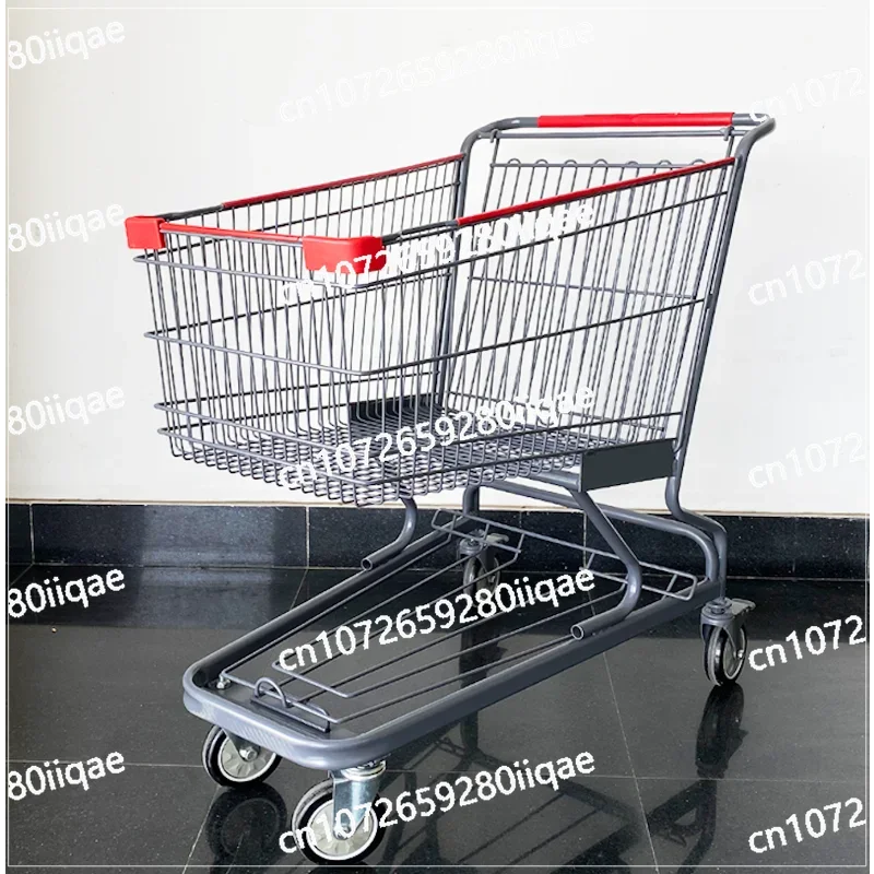 

Custom metal supermarket shopping cart with heavy duty wheels