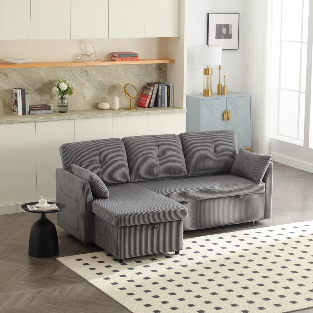 

UNITED WE WIN-Furniture, Modular L-shaped Sofa, Modular Long Sofa with Reversible Chaise Lounge, Sofa Bed, Sleeper Sofa
