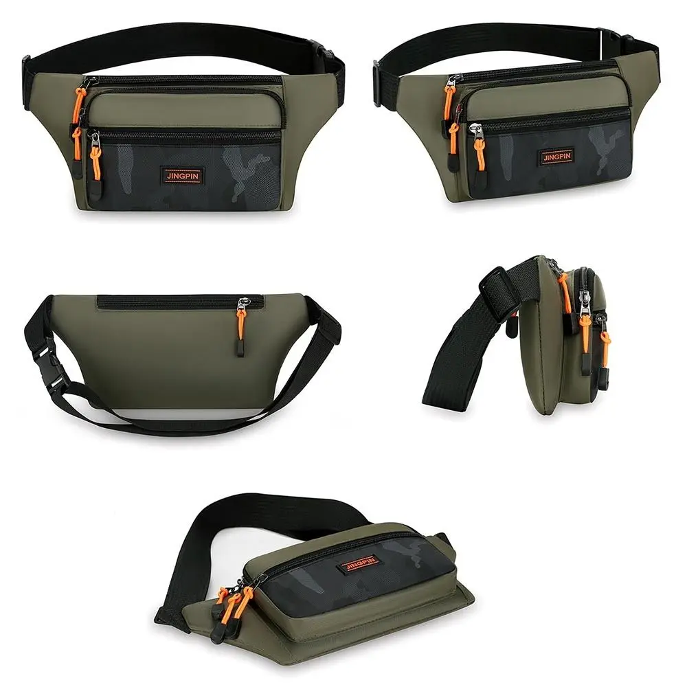 Multi-functional Anti-theft Men Waist Bag Close Fitting Waist Bags Fanny Pack Sports Waist Bags Multi-layer Run Bag Outdoor