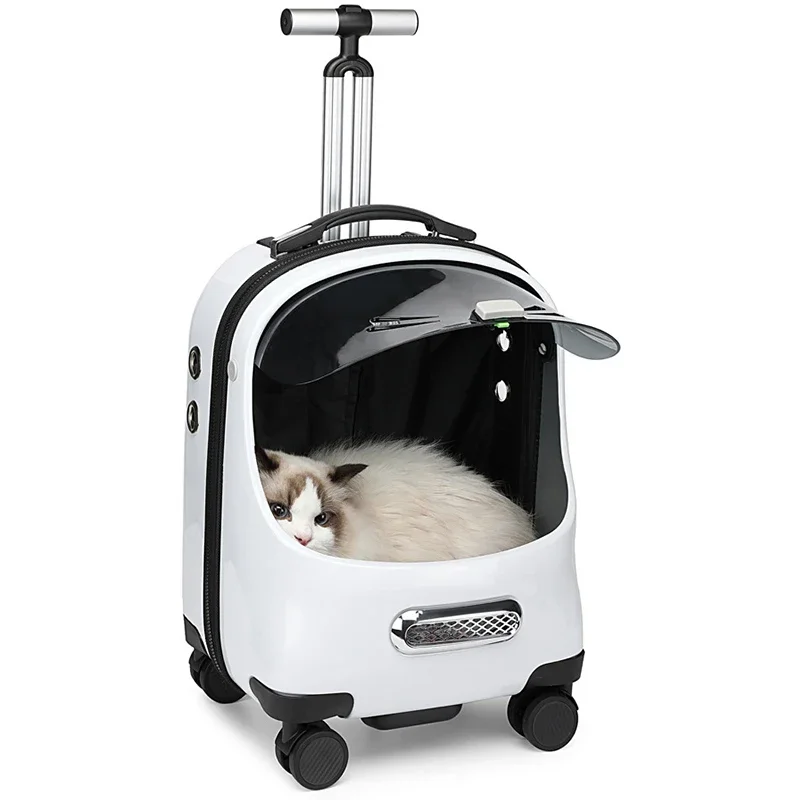 

2024 Pet Rolling Carrier Dog Backpack with Wheels Cats Puppies Travel Bag with Wheels Dog Trolley