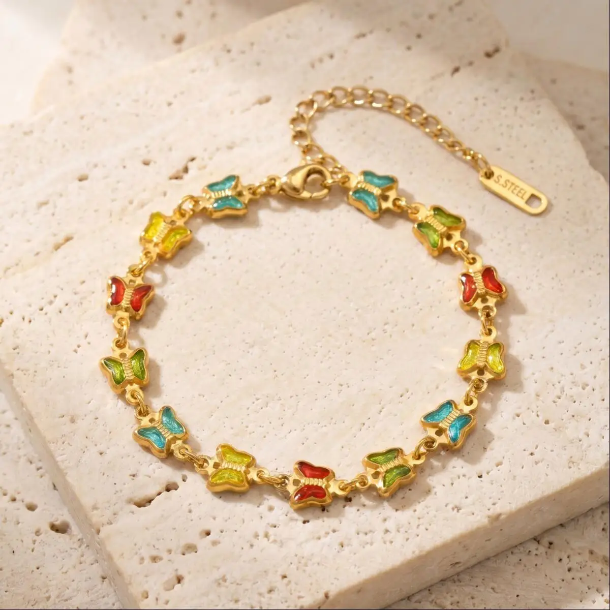 

Vnox Luxury Colorful Zircon Butterfly Bracelet for Women Elegant Crystal Dainty Zircon Bracelet Wedding Anniversary Jewelry Gift