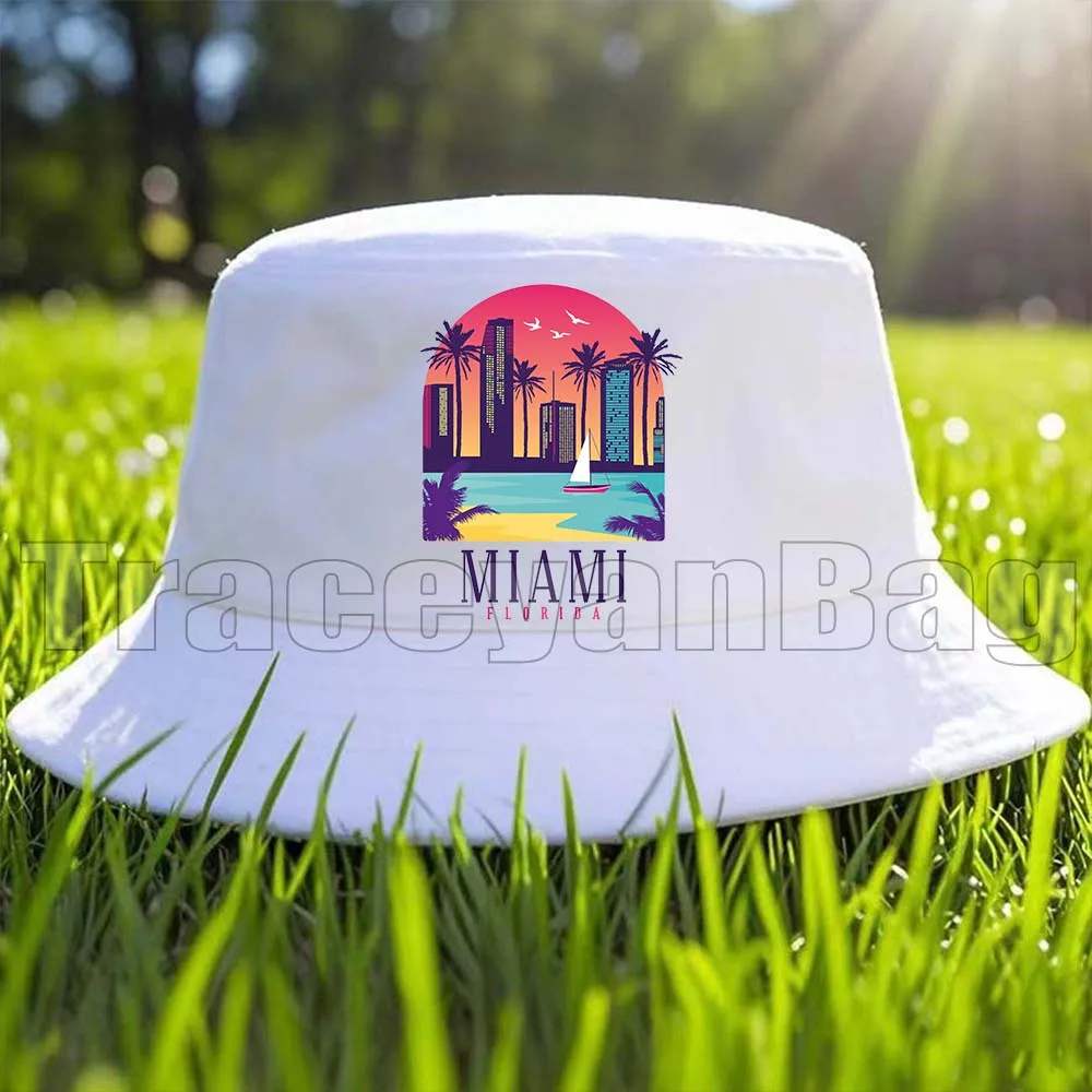 Munich Berlin Rio De Janeiro Mexico Tokyo Santiago Miami Citys Landmark Bucket Hat Women Outdoor Sunscreen Hat Men Fishing Cap