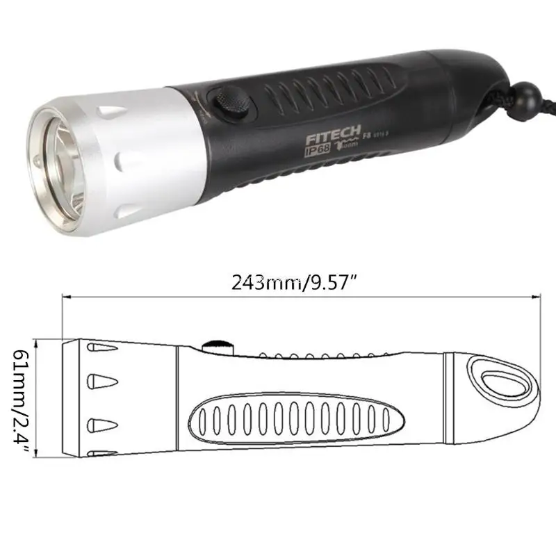 Diving Lights Professional Underwater Flashlight Waterproof Dive Torch Rechargeable Battery Light for Night