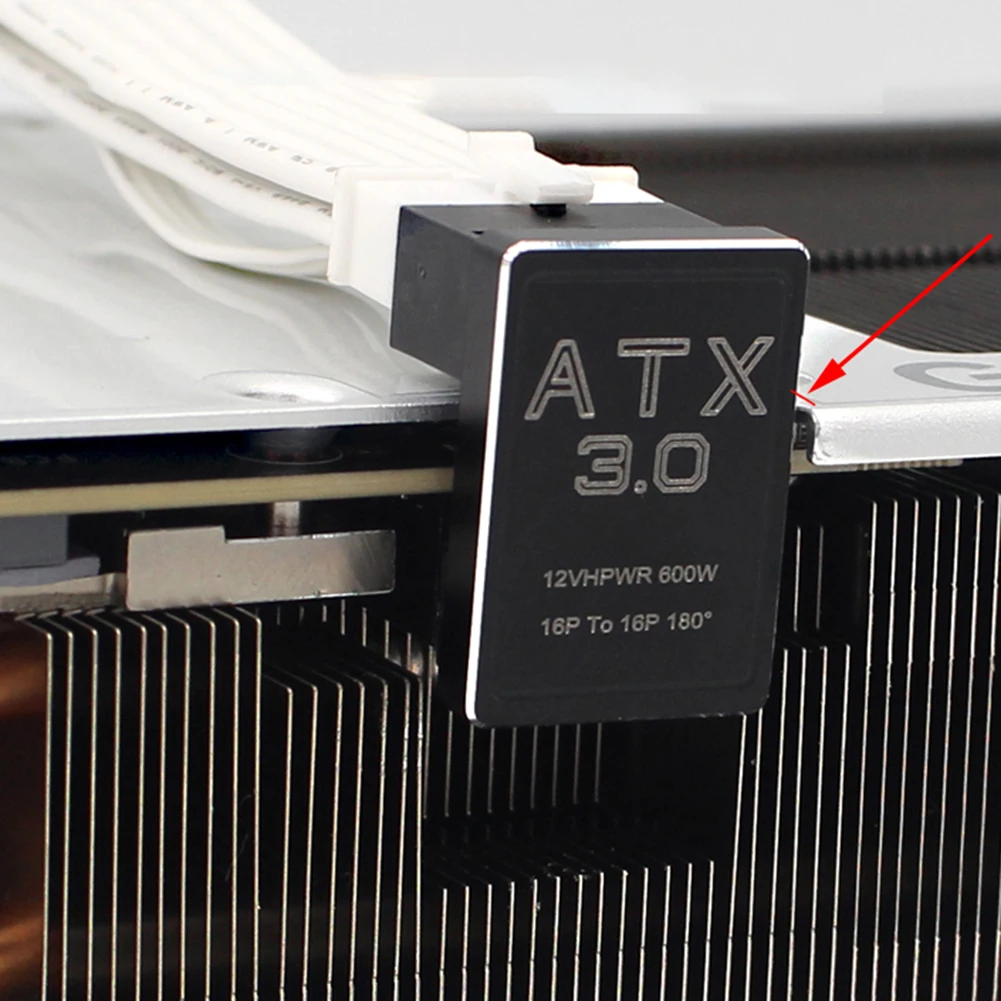 Conector de ángulo de 180 grados macho a hembra, fuente de alimentación ATX3.0, conector de ángulo de dirección de 180 de 2VHPWR para tarjeta gráfica PCIe5.0