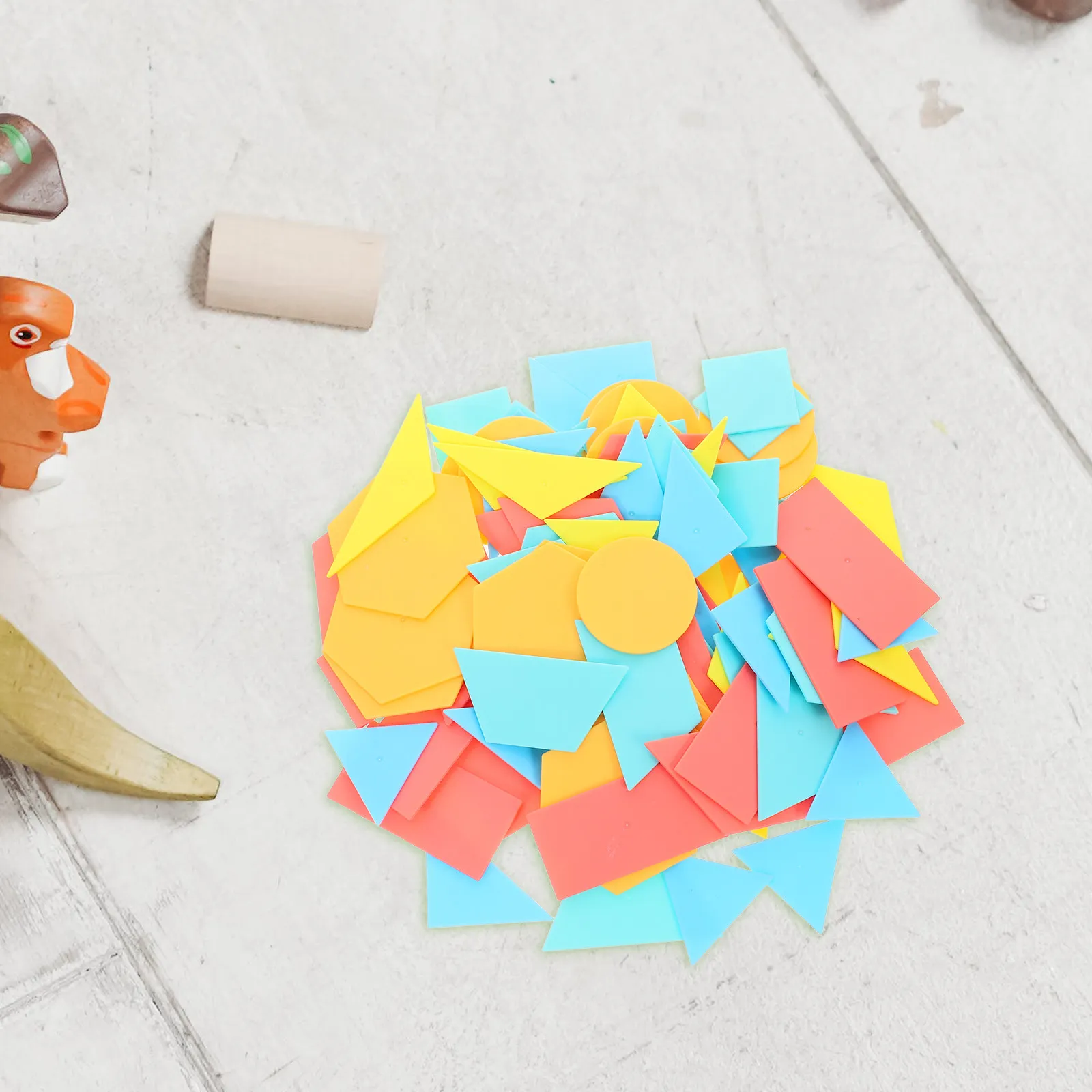 

100Pcs Geometric Shape Learning Kit for Kids Children Shape Recognition Pieces Plastic Educational Math Manipulatives Early