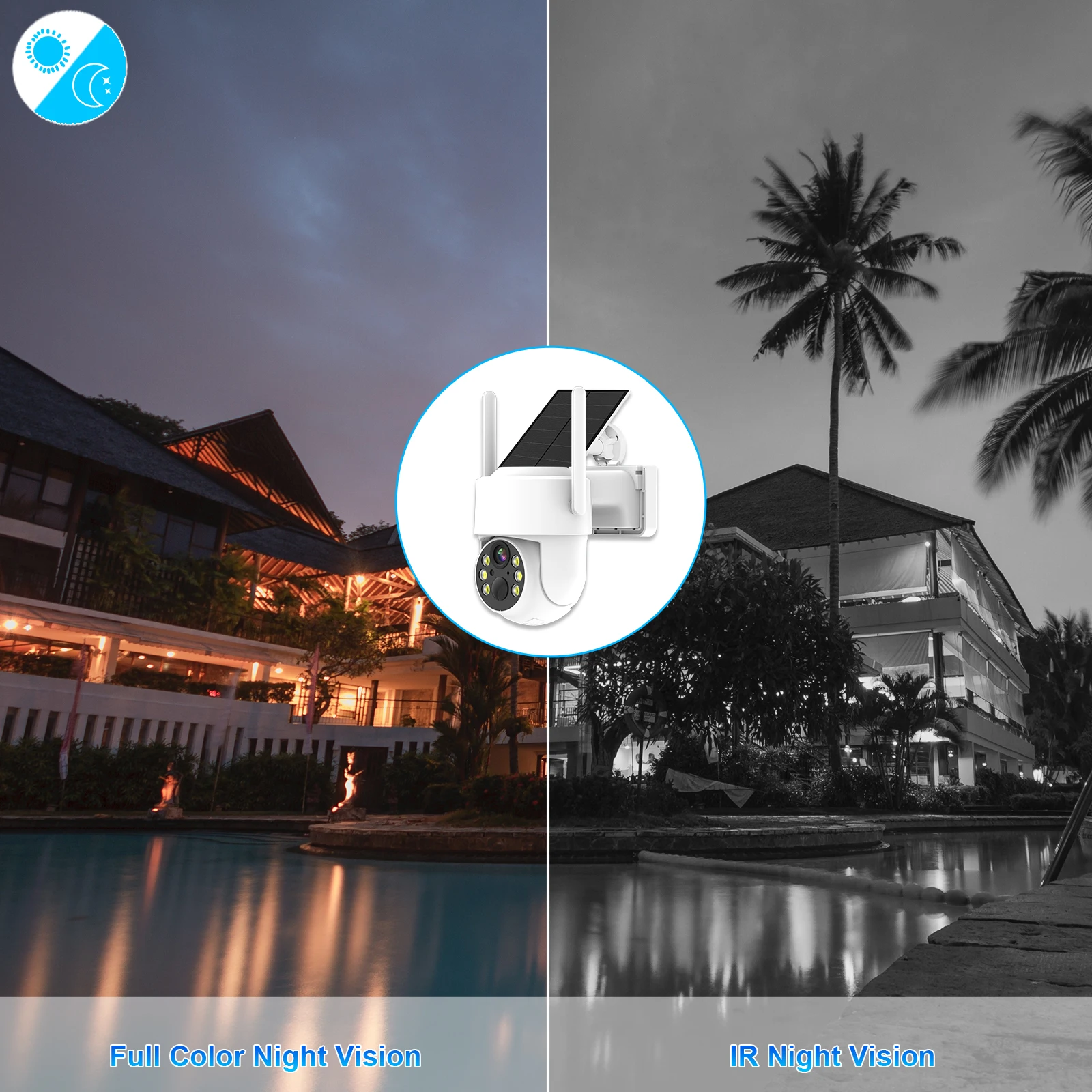 

10.1 Inch 4MP LCD NVR Solar WiFi Camera Kits With PIR Motion Detection IP66 & Color Night Vision Dual Charging 24/7 Recording