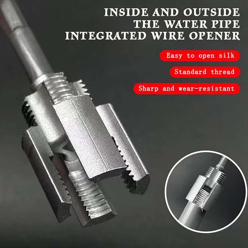 Pipe Thread Cutting Tool Integrated Internal External Pipe Threading Tool Electric Drill Compatible PVC Pipe Threader Kit