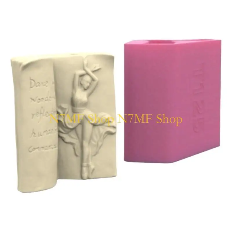 N7MF زهرة مزهرية العفن زارع السيليكون القالب الوجه شكل Flowerpot قالب كتاب السيليكون كتب النحت العفن لمحبي صناعة اليدين