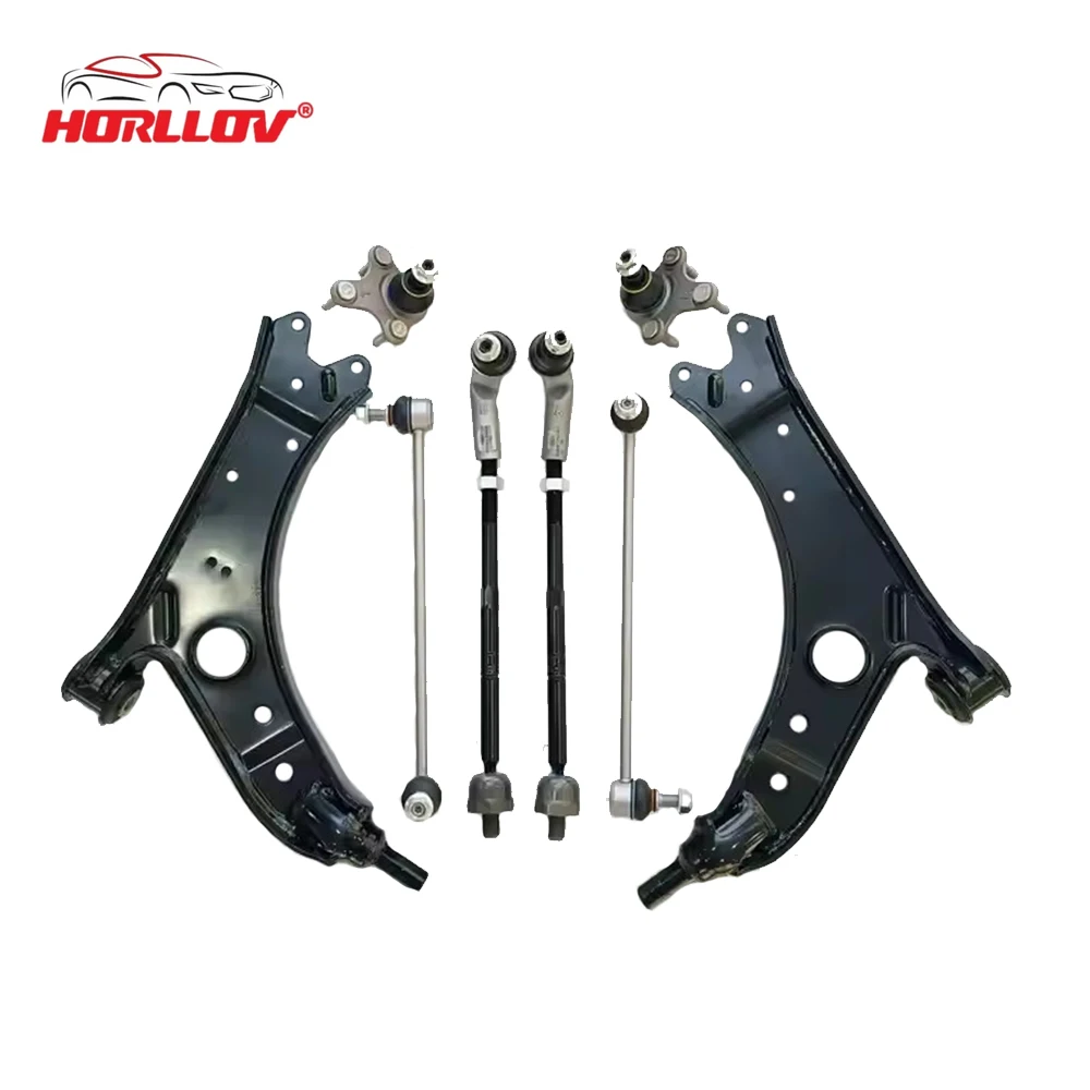 

10PCS High Quality Auto Parts Kit Tie Rod End Ball Joint Control Arm Kit for VW GOLF OE 1K0505465C 1K0423812K 1K0407365C