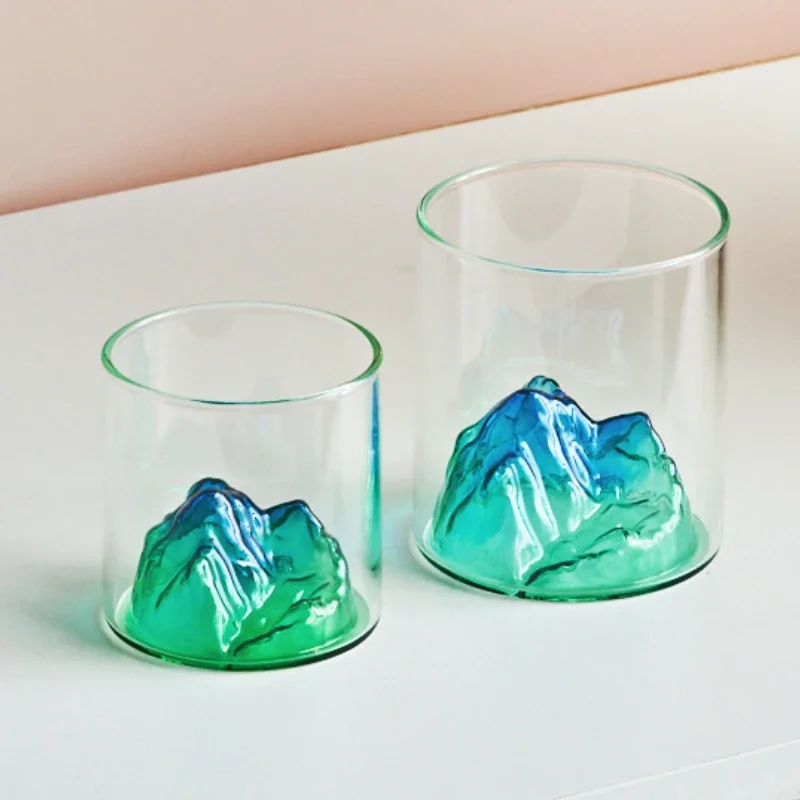 Small Transparent Glass Coffee Cup Mountain Cup Glass Whisky Heat Resistant Tea Drink Milk Juice Cup Cups Drinking Glasses