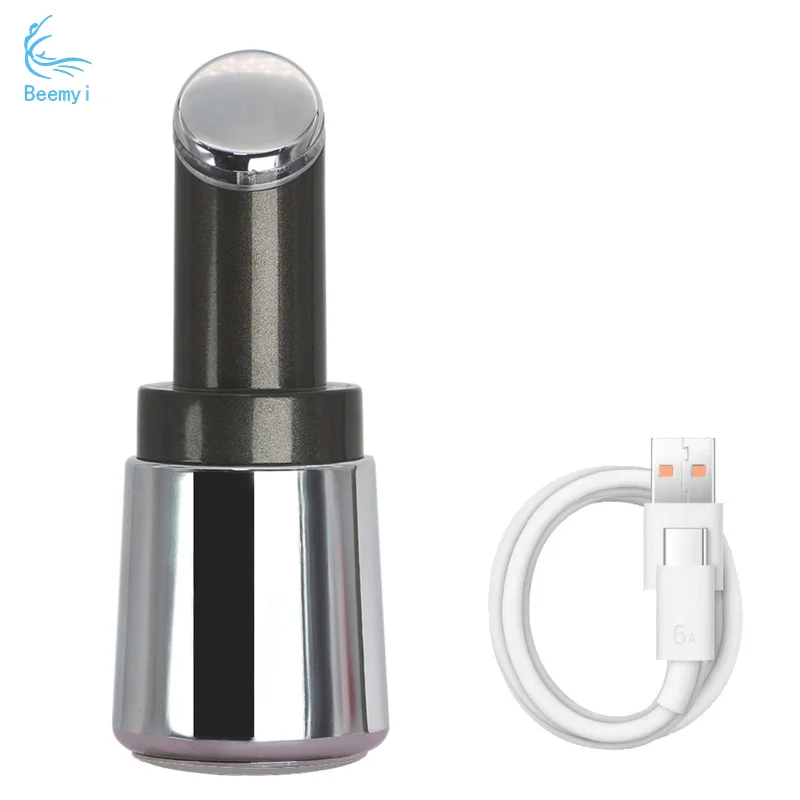 مدلك العين الكهربائي القصير باللونين الأحمر والأزرق الضوء الاهتزاز الصوتي إزالة الهالات السوداء أكياس العين أداة الوجه المحمولة الخطوط الدقيقة #5