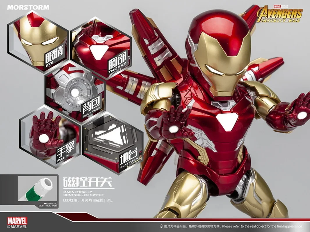 

In Stock Morstorm Assembled Mobile Mech Iron Man Q Edition Sd Mk85 Spray Edition Action Figure Model Toys