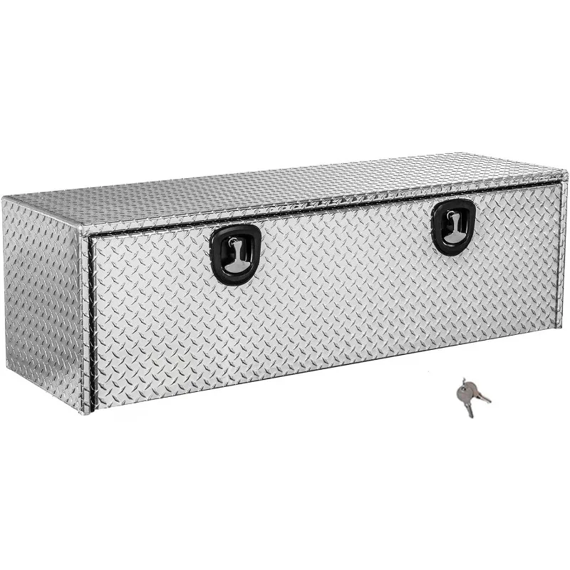 Caixa de ferramentas para caminhão com corpo inferior de alumínio Diamond Tread com trava de compressão, 18 x 18 x 60 polegadas, feita nos EUA