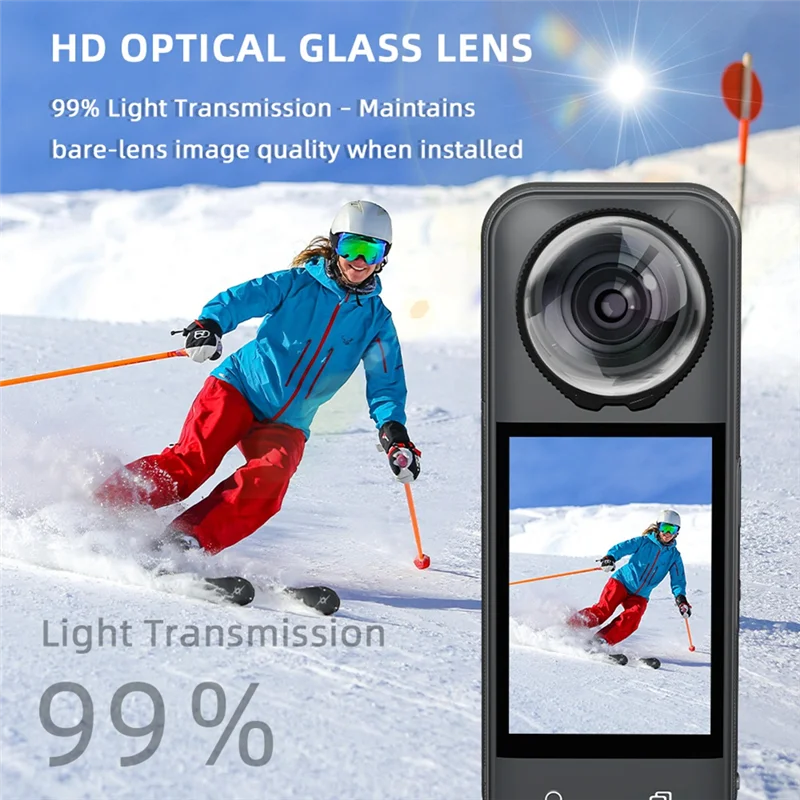 FULL-สําหรับ Insta360 X5 Optical Glass กล้องเลนส์ป้องกันเลนส์แก้ว Guards Scratch-Resistant อุปกรณ์เสริม