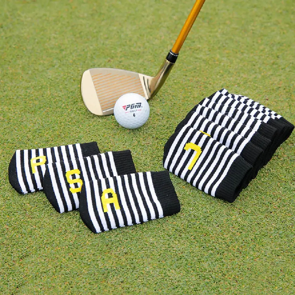 

PGM 10 шт. чехол на голову для гольф-клуба, утолщенный плюшевый вязаный набор чехлов для железных стержней с номерной этикеткой