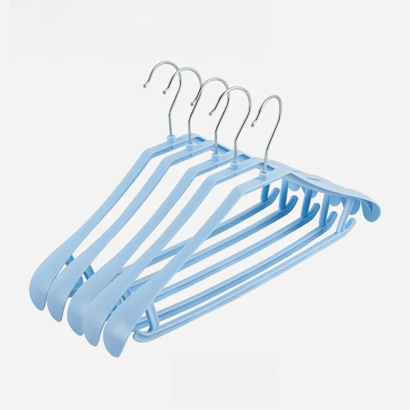 5PCS Wide Shoulder Non Slip Plastic Clothes Hanger No Trace Adult Garment Hanger Household Clothes Drying Wardrobe Storage Rack