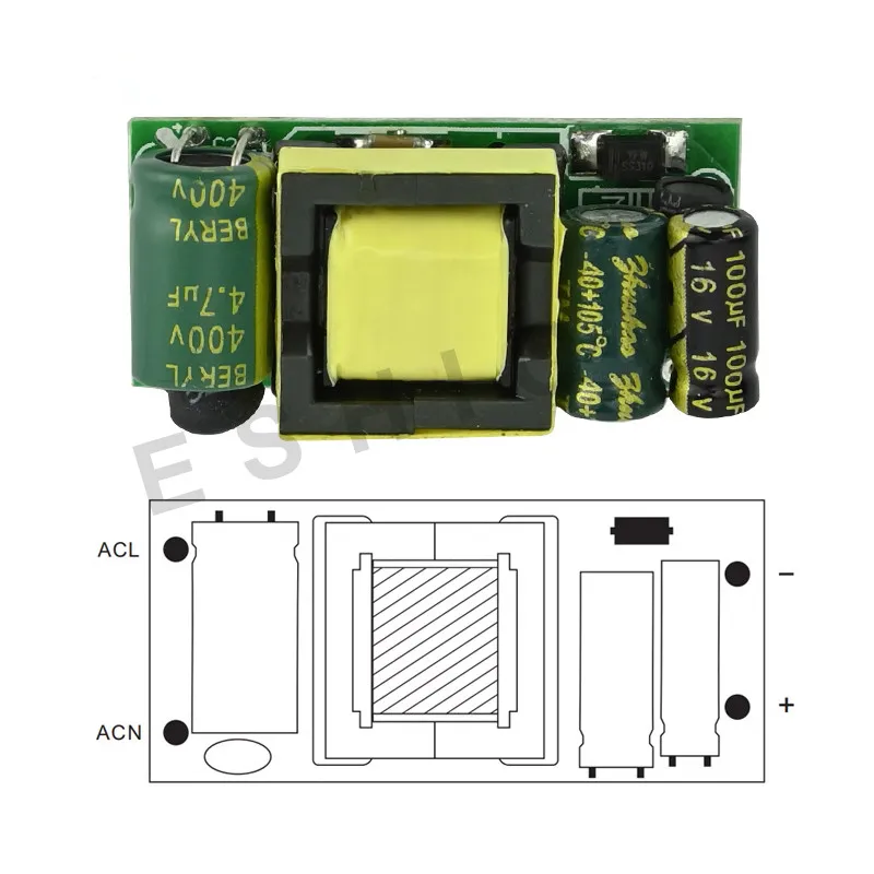 12V300MA 5V500mA 24V100mA تحويل التيار الكهربائي العارية مجلس المدمج في وحدة الطاقة الصغيرة الحجم AC-DC12V وحدة الطاقة يمكن دبوسها