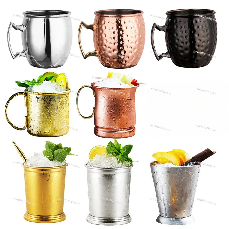 Moscow Mule Mug Cocktail Copper Plated Hammer Point Metal Mug Stainless Steel Bar