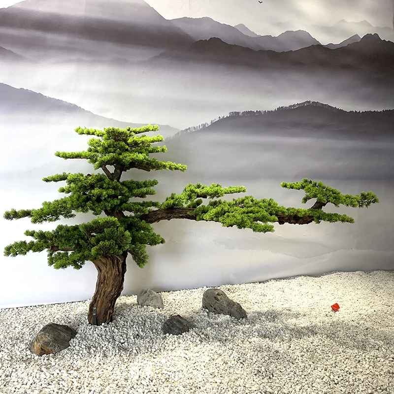 Simulated Beauty Greeting Pine Bonsai Large Luohansong Shopping Mall Hotel Decoration Modeling