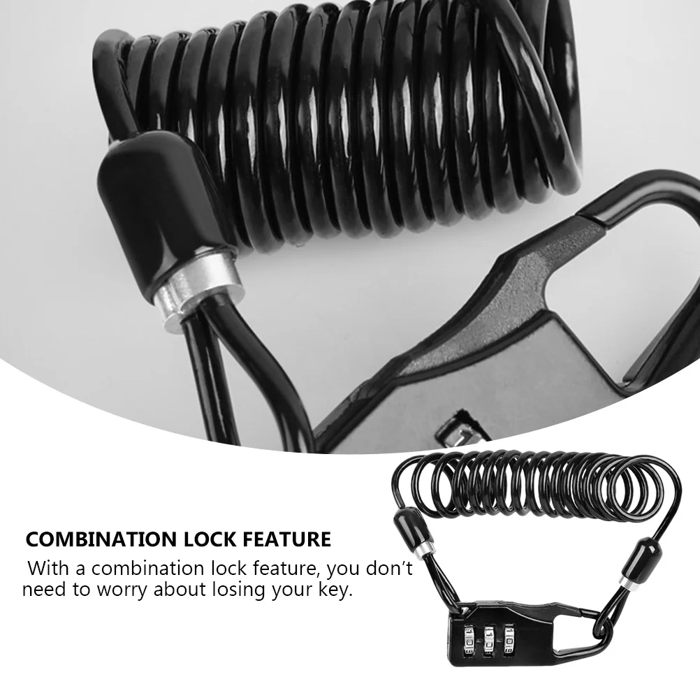 

1Pcs Bike Security Cable Lock 3-Digital Combination Lock Flexible Strong Steel Cable for Outdoor Cycling Anti-Theft