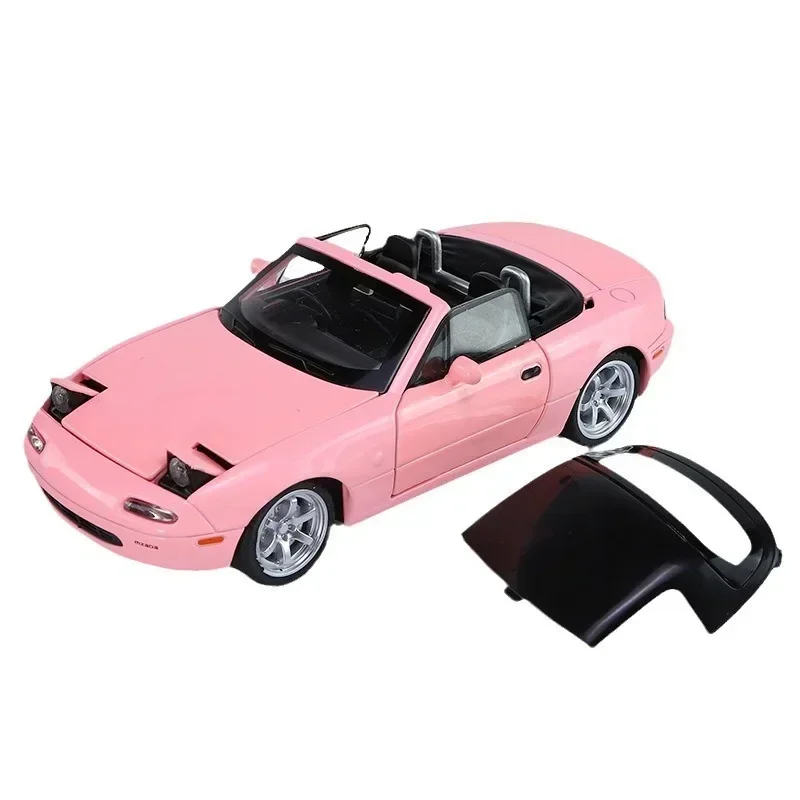 Diecast 1/32 Mazda MX5 Convertible Sports Car Model Alloy Simulation Toy Vehicles Kids Boys Gift Sound Light Voiture Miniature