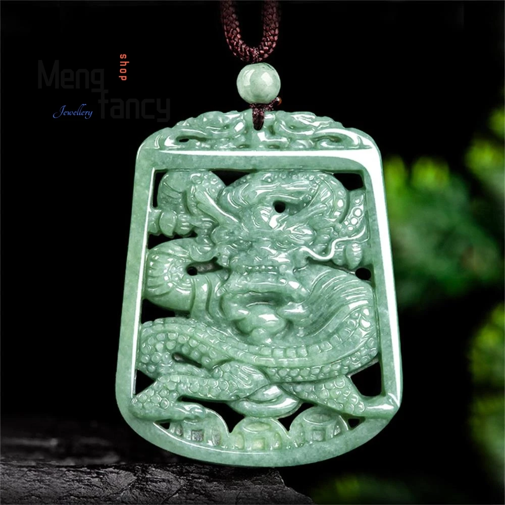 

Natural A-goods Jadeite Bean Seed Domineering Zodiac Dragon Jade Pendant Handicraft Exquisite High-grade Mascots Fashion Jewelry