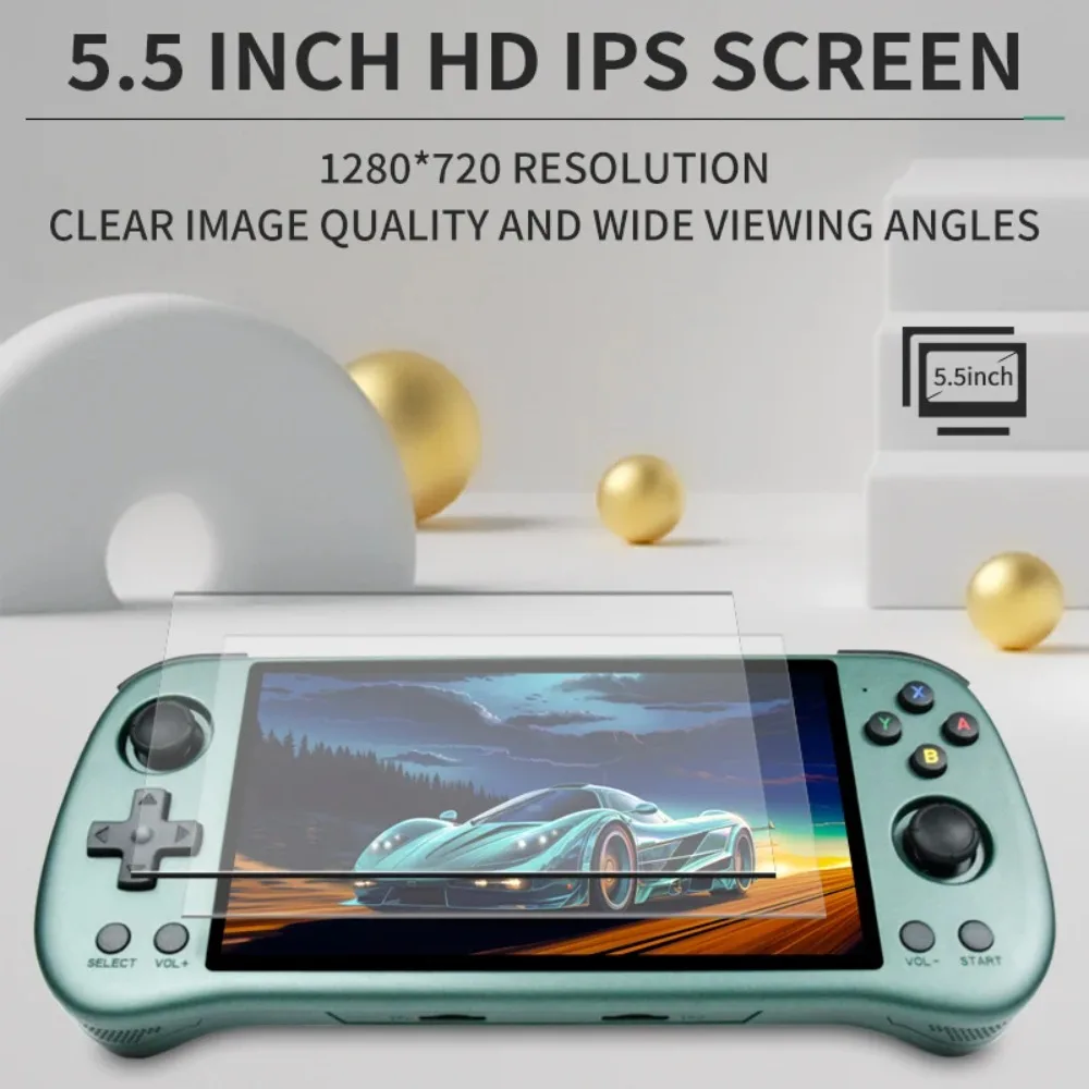 Powkiddy X55 Retro Handheld Game Console 5.5 Inch HD Portable WiFi Gaming Console for Kids Adults RK3566 Open Source System