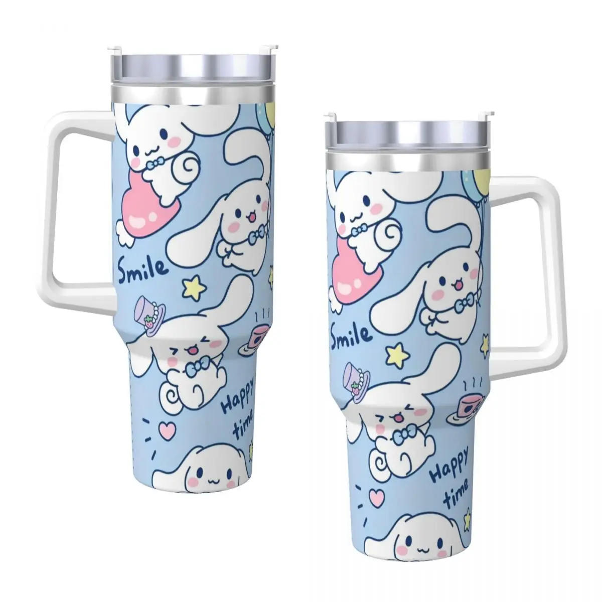 Sanrio Cinnamoroll Cartoon With Friends Tumbler Cold Drink Water Bottle Portable Stainless Steel Coffee Mug