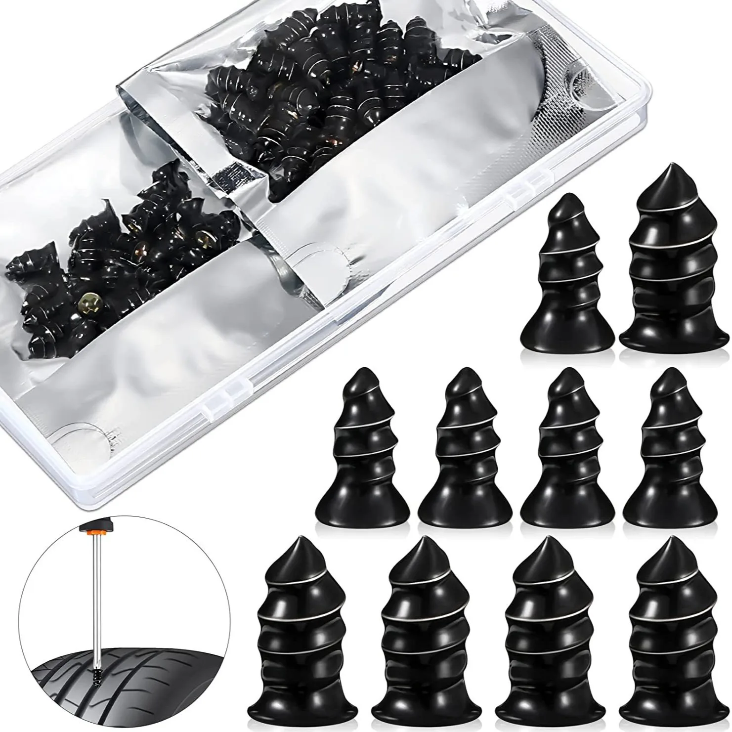 

10-30pcs Car Motorcycle Vacuum Tyre Repair Nails Truck Scooter Bike UniversalTire Puncture Repair Rubber Metal Nails Accessories