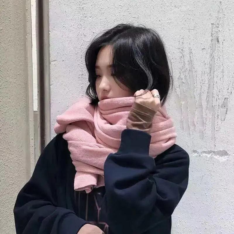 

Женские шарфы, однотонные зимние мягкие корейские стильные уличные модные теплые универсальные Новое поступление, хит продаж, утепленные шикарные женские пары
