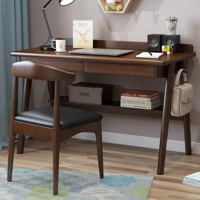 Nordic Solid Wood Computer Desk Simple Household Bedroom Small Apartment Children Primary And Secondary School Students Study Ta