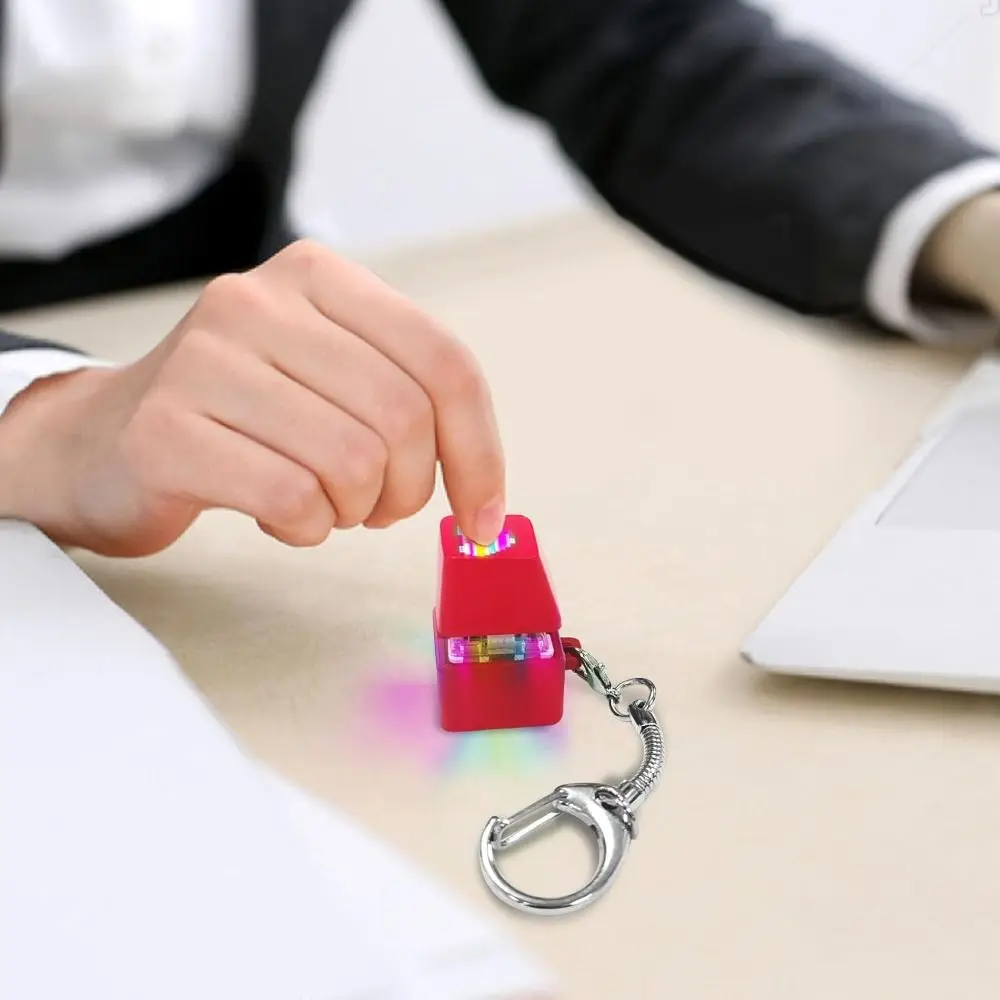 RGB Lighting Keyboard Key Decompression Stress Relief Fidget Keychain Fidget Sensory Fun LED Light Fidget Keyboard Clicker
