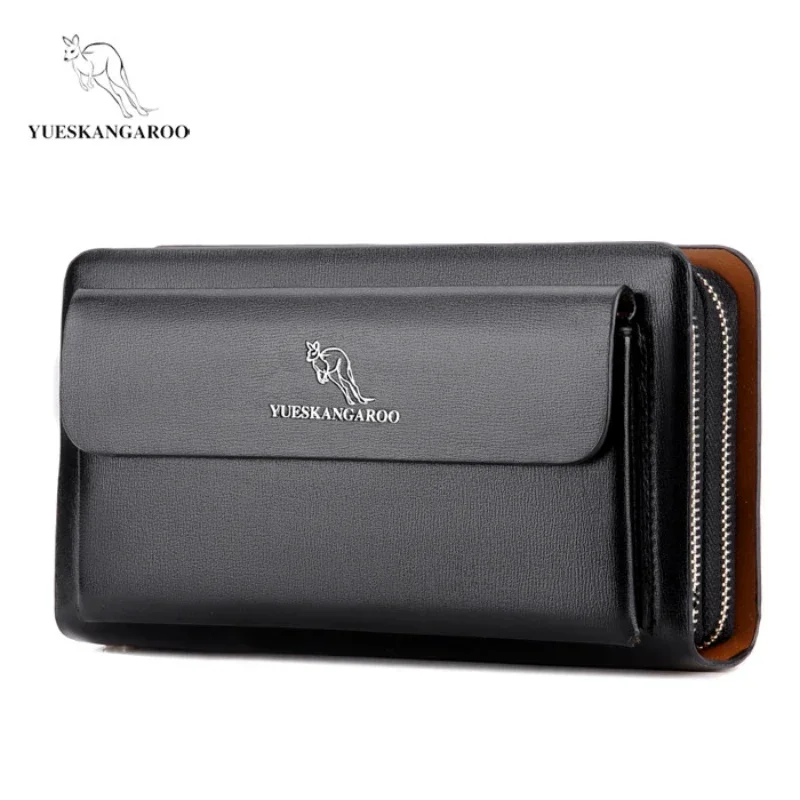 Men's Wallet Long Male Purse Vintage PU Leather Man Clutch Money Bag Wristlets Walets for Men 2025 Caibu Coin Card Holder Murse