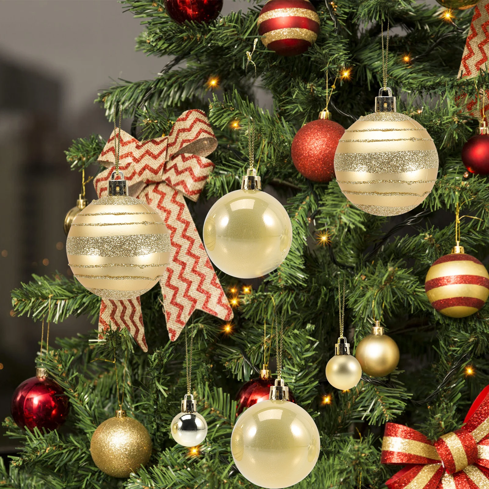 

40Pcs Christmas Decorations Plastic Hanging Ornaments for Xmas Tree Party Celebration