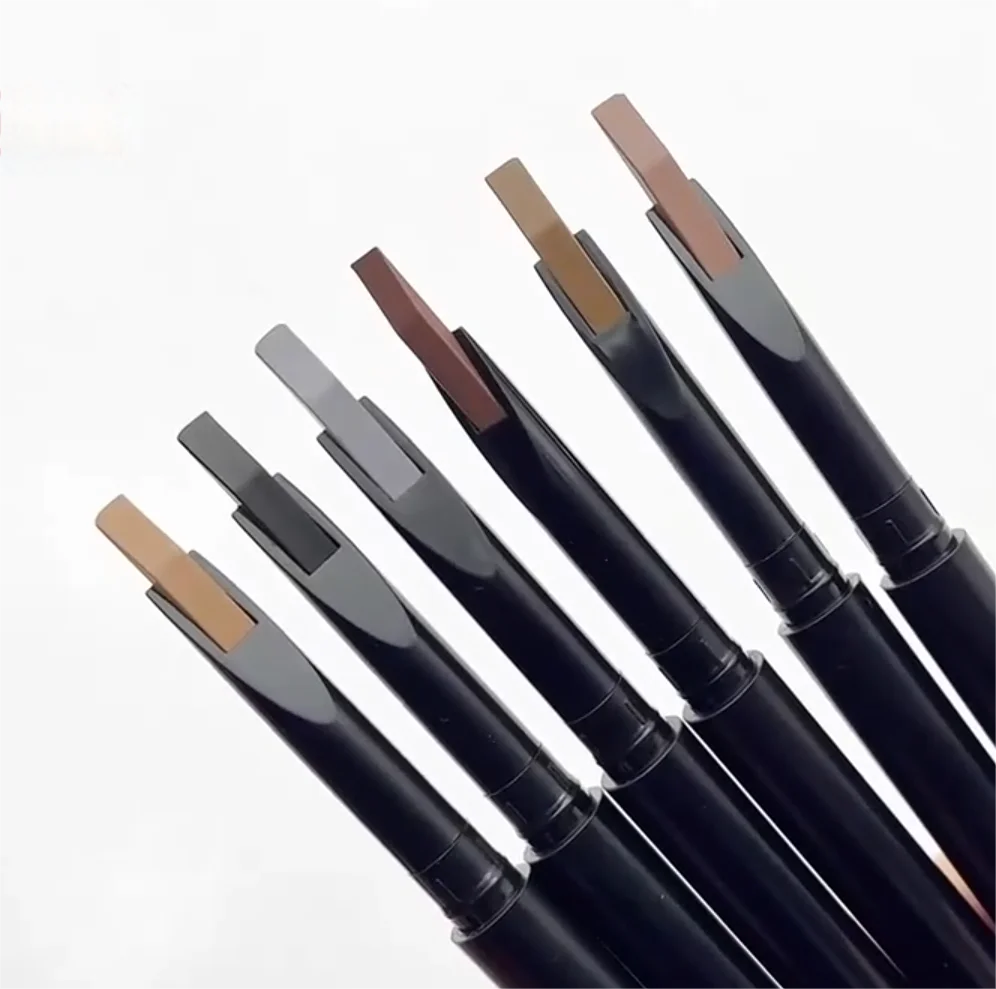 Nouveau crayon à sourcils coudé ​ ​ Stylo de maquillage pour sourcils, pointe ciseau, imperméable, marron, végétalien, Double tête, marque privée, vente en gros, 20 pièces