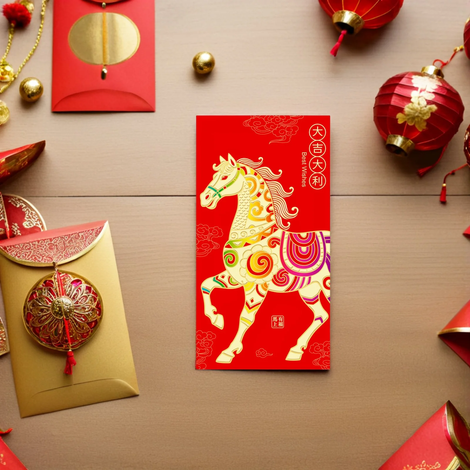 36Pcs Chinese Red Envelopes Horse Year 2026 Lucky Money Cash Packets Lunar New Year Spring Festival Hong Bao Red Envelope Bag