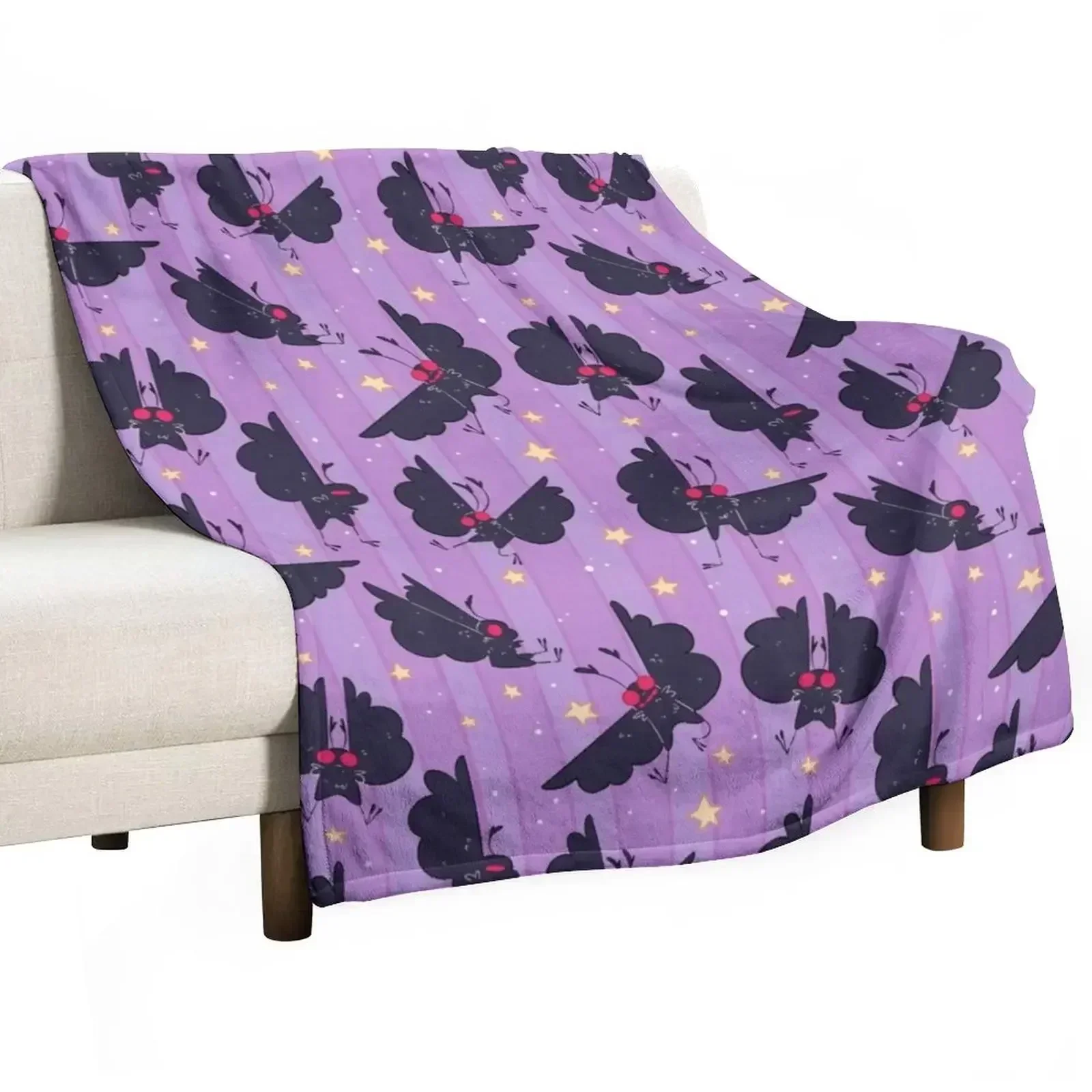 mothman stripes and stuffs Throw Blanket Beautifuls Designers Plaid on the sofa for winter Travel Luxury Throw Blankets