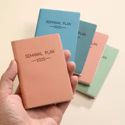 Portable 2025 Agenda Book Softside Spanish A7 To Do Planner To Do List English Schedule Writing Pads Memo