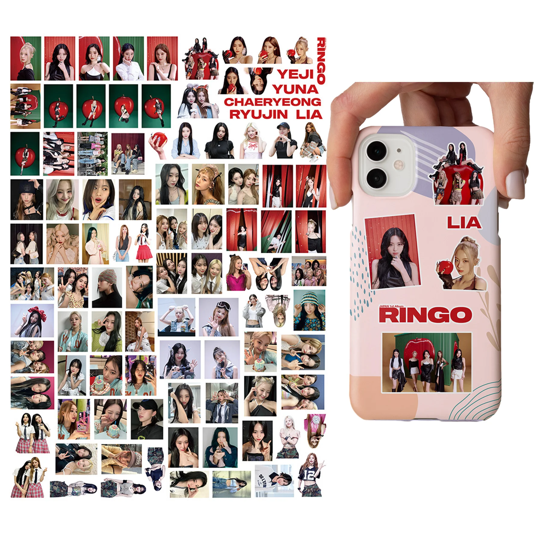 

100pcs KPOP ITZY Phone Case DIY Stickers RINGO Album HD Decorative Stickers For Cup Luggage Notebook YEJI RYUJIN YUNA Fans Gifts