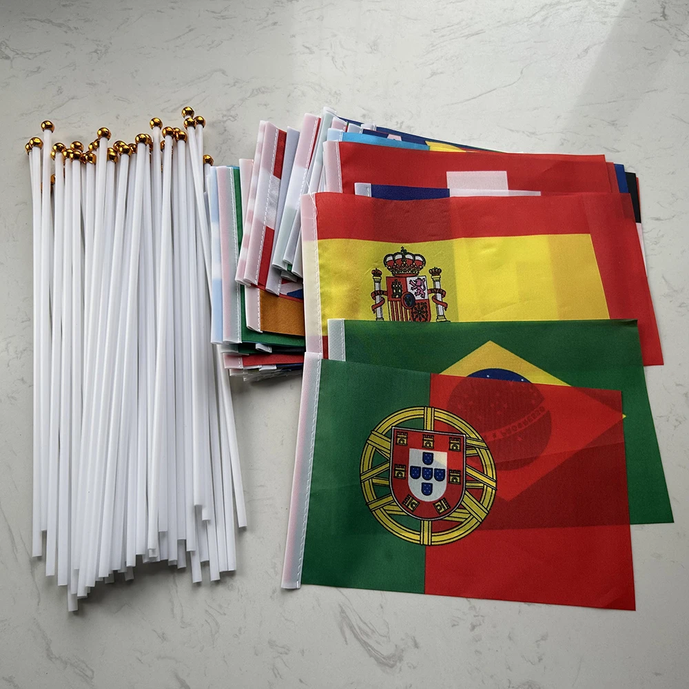 (SKY FLAG)2026 world Country hand Flag 14x21cm 48pcs Football cup Countries Flag Bunting National Banner Event decoration