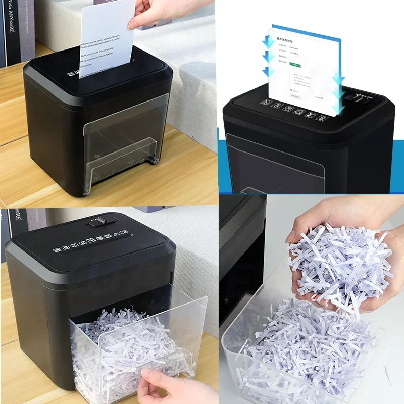 Klein Papierversnipperd Mini Draagbaar Document Shredder Elektrisch Korrelig Papier Versnippert Low Pitchder Office Home Commercial