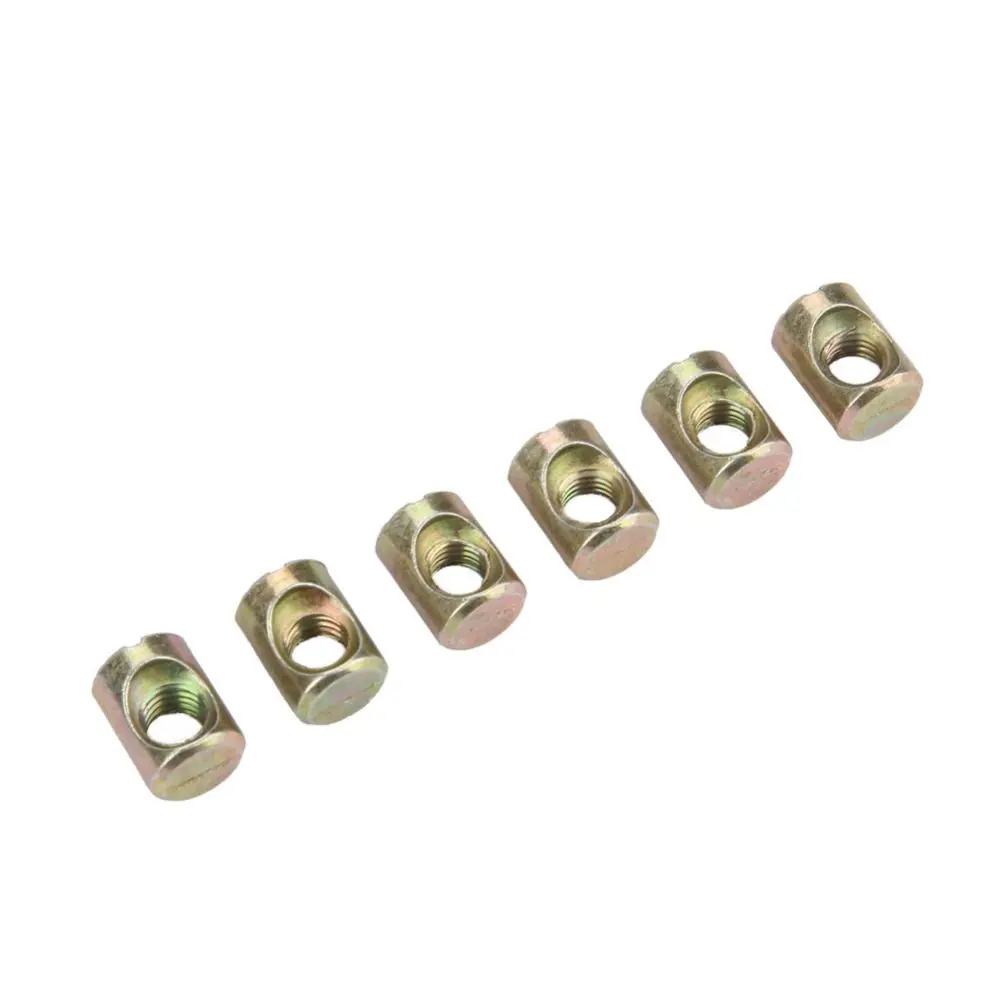 30pcs M6 x 13mm ​Furniture Barrel Nut​ ​Spring Loaded ​Cabinet Connector​ Cross Dowel ​Embedded Nut​ Furniture/Bed/Crib/Chairs