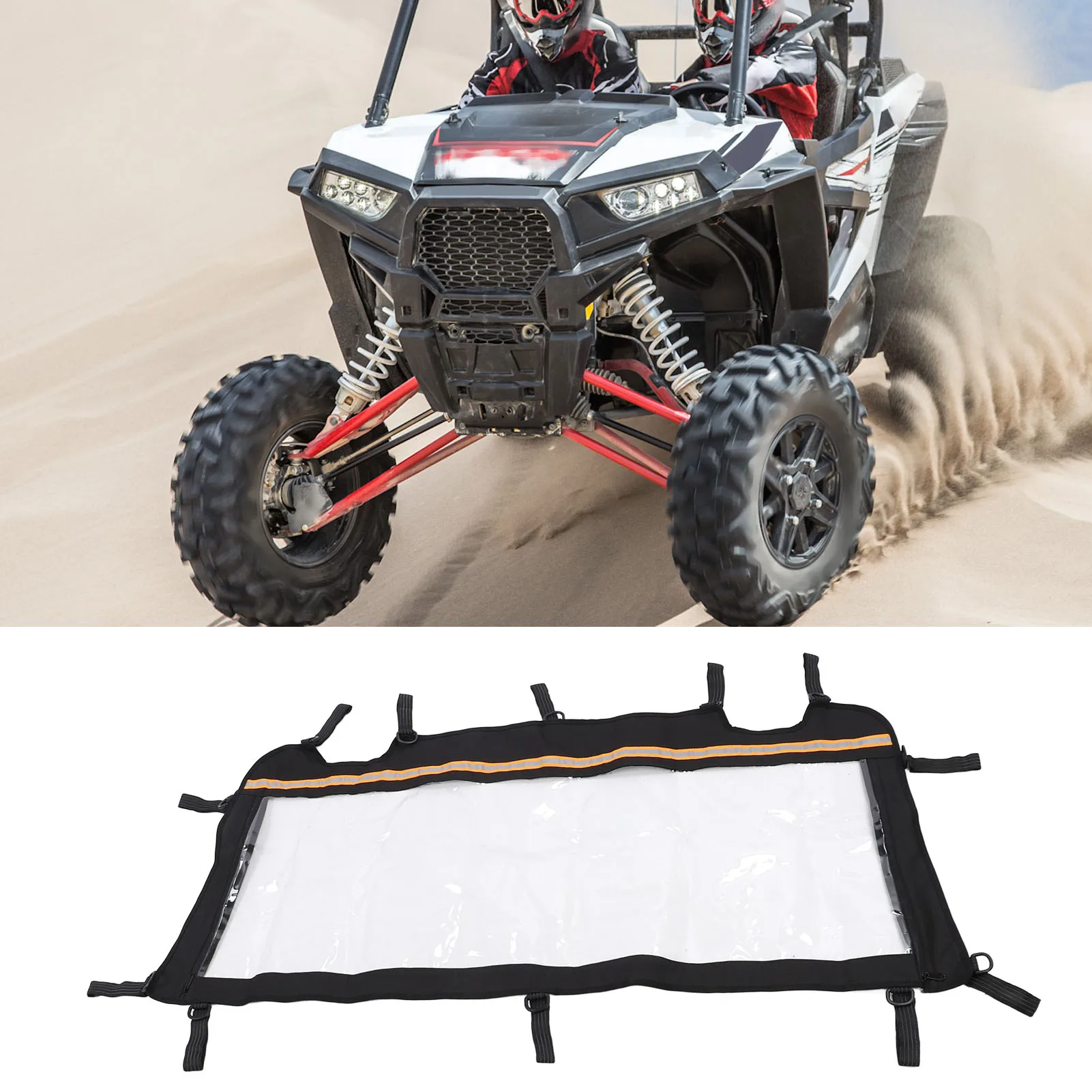 Back Dust Panel Oxford Rear Soft Windscreen Transparent PVC Reflective Strip Simple Installation for   4 1000 2014-2023