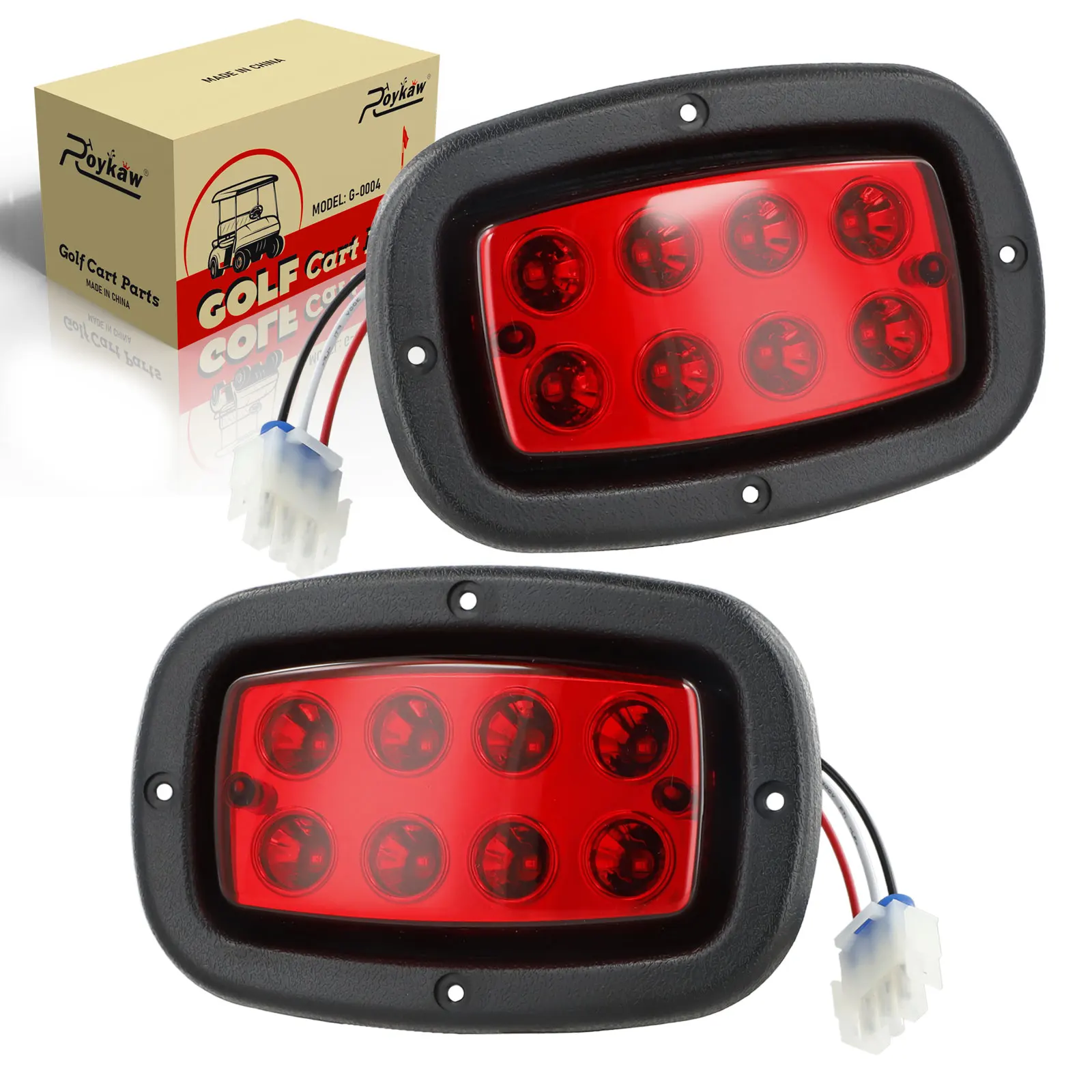 Roykaw 12 V Golf Cart Taillights Rear Lights Fit for Club Car DS (1982-up) & Yamaha G14/G16/G19/G22 G&E, OEM# 1017035