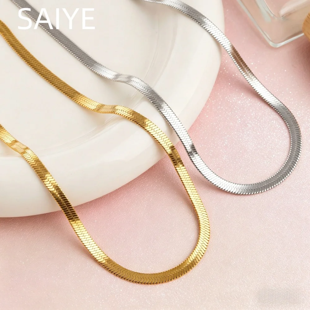 4MM Width 925 Sterling Silver Flat Snake Chain Necklace Thin Smooth Choker Neck Chain Daily Stackable Fashion Jewelry for Unisex