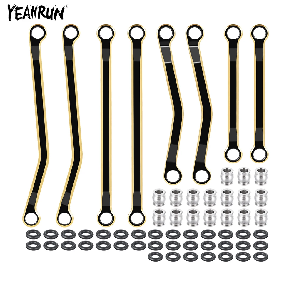 

YEAHRUN Black Coating High Clearance Chassis Links Set for 1/18 RC Crawler Car TRX4M F150 K10 Upgrade Parts