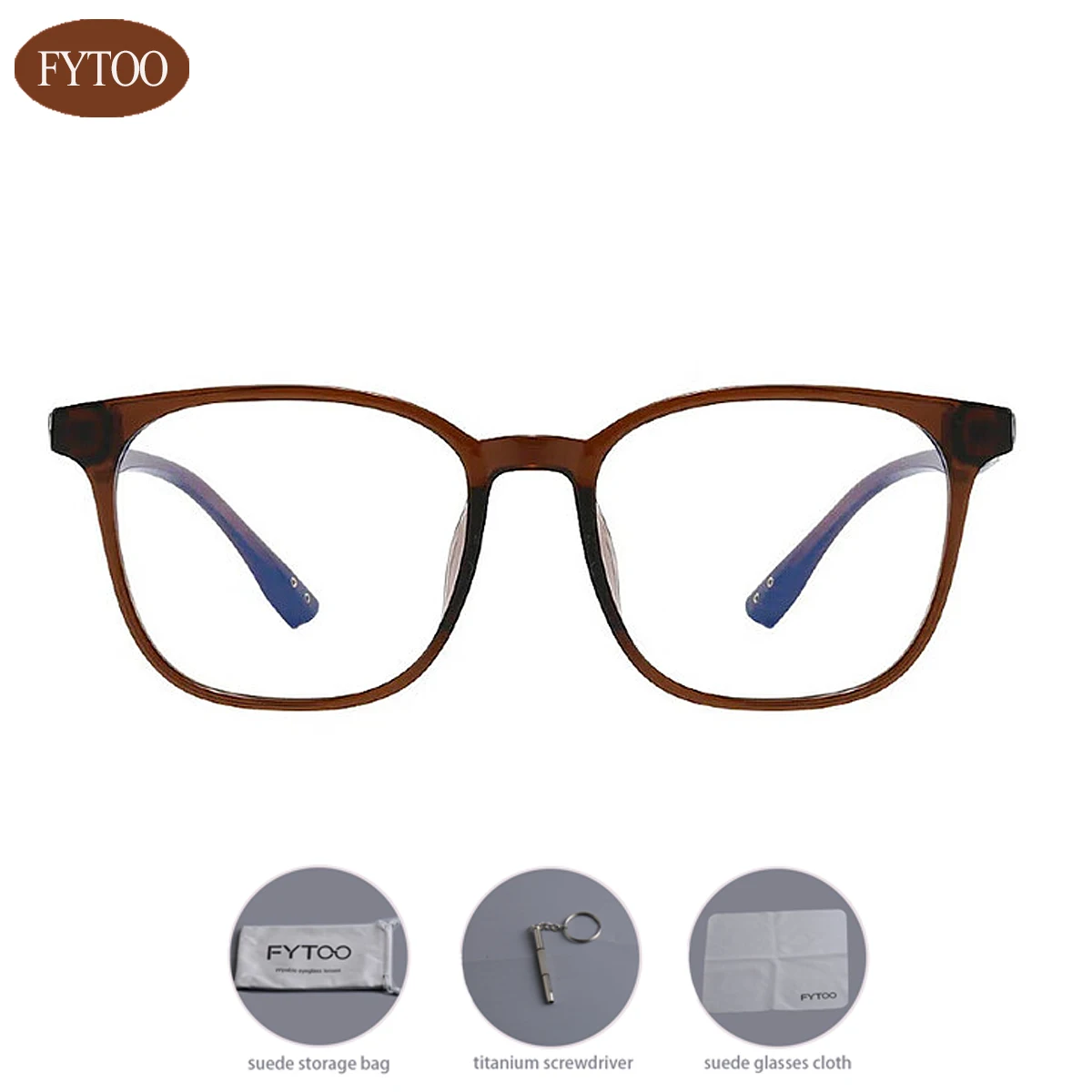 FYTOO Daily Stylish Cool Tea Square-Round Glasses Lightweight TR, Comfortable Durable, Top Gift.2517LC&K